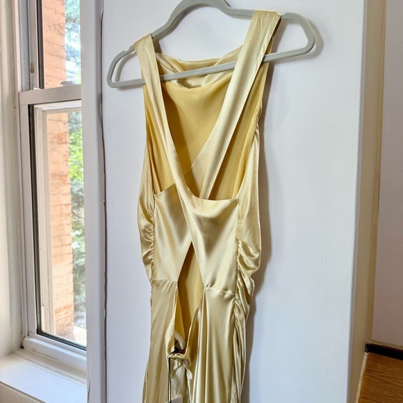 NWT Reformation Casette Silk Dress Maxi Long Wedding Cocktailin Blonde Yellow 12 - Picture 14 of 17
